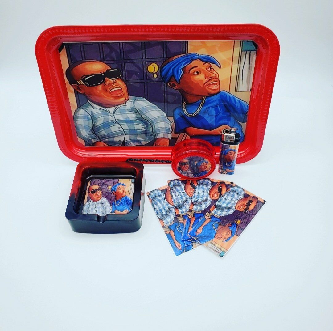 Movie Friday Theme Rolling Tray With 2 Pac And Biggie Smalls