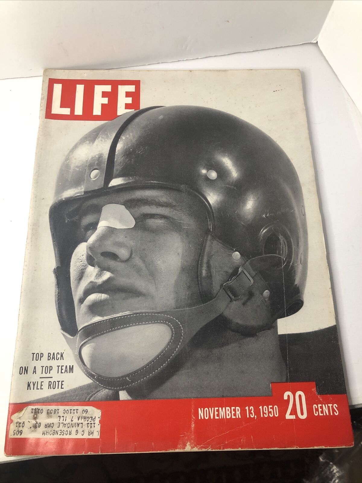 Vintage Life Magazine November 13th 1950 Top Back & Team Kyle Rote