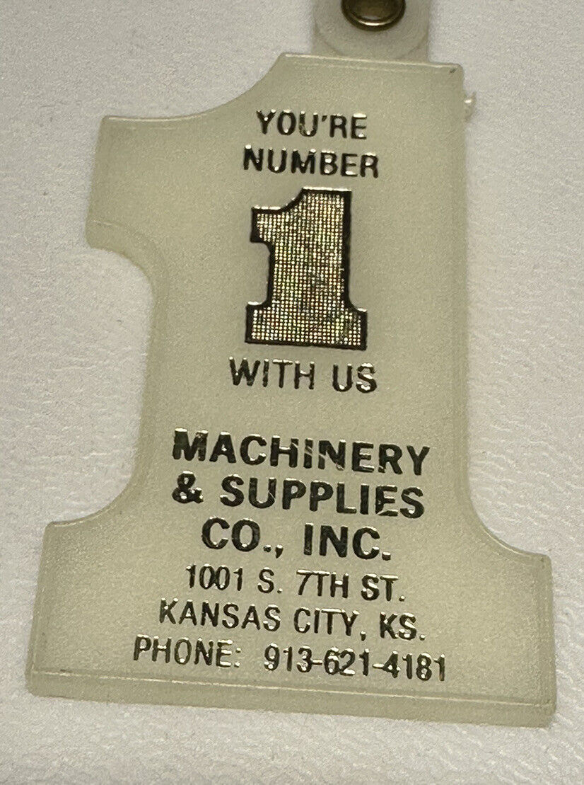 Vintage Kansas City KS Machinery & Supplies Company Industrial Keychain Key Ring