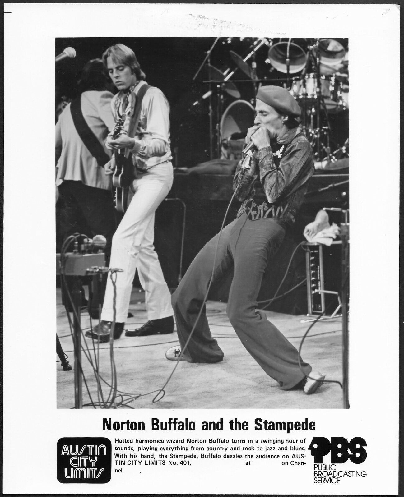 Austin City Limits Norton Buffalo and the Stampede Original 1970s Promo Photo 