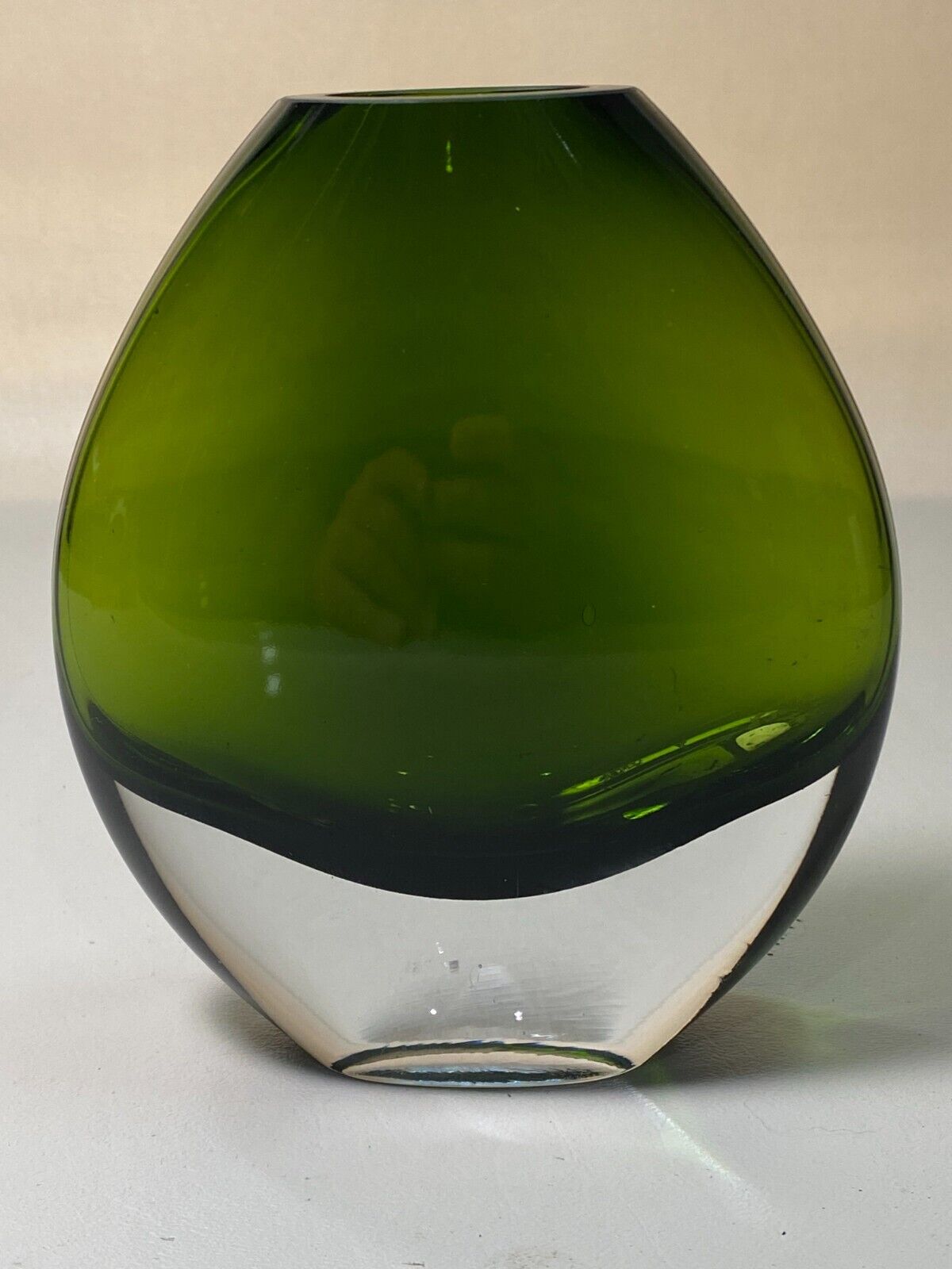 Vintage Partylite Green Rainforest Renewal Hand Blown Art Glass Vase
