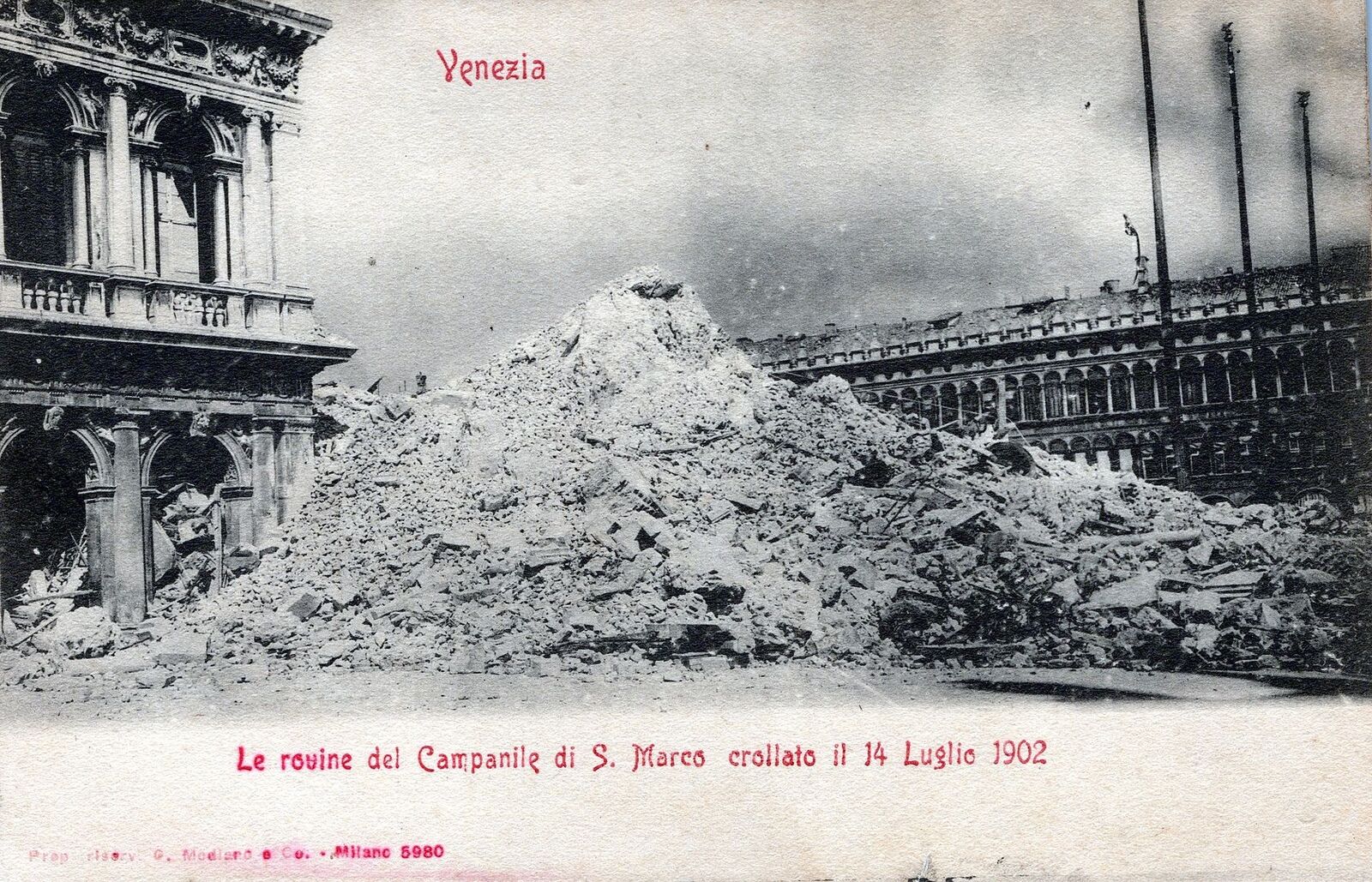 VENEZIA-Le Rovine Del Campanile Di S. Marco Crollato Il 14 Luglio 1902-Italy-udb