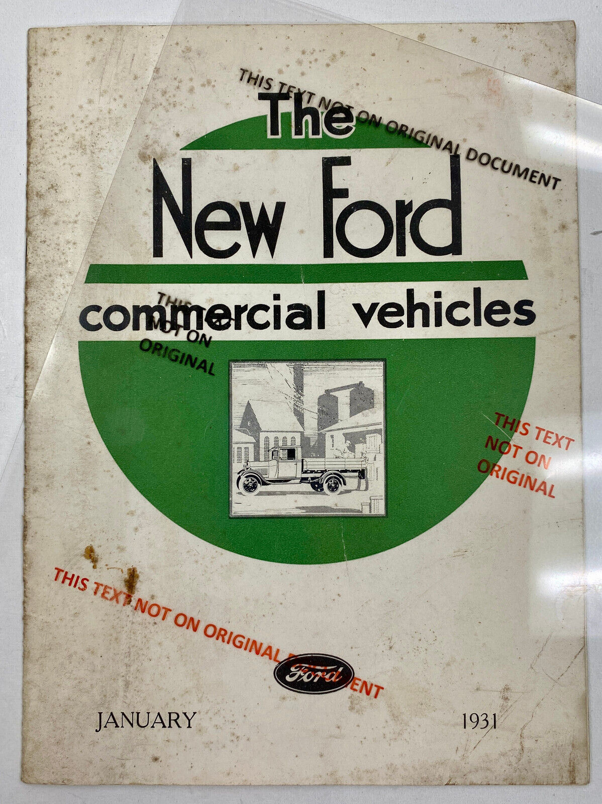 Original 1931 The New Ford Commercial Vehicles Brochure-London & Manchester