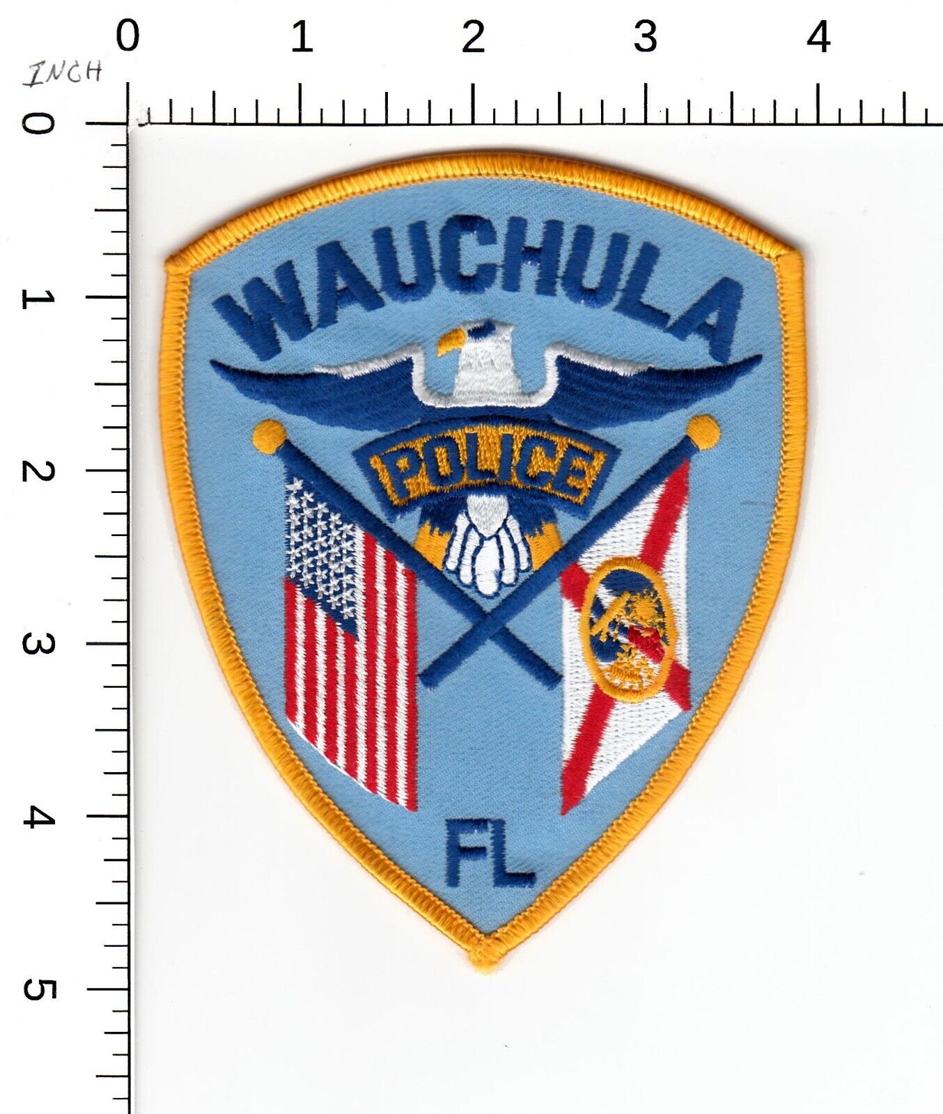 WAUCHULA -- (TWILL BCKGD VERSION) -- FLORIDA POLICE COLLECTIBLE PATCH