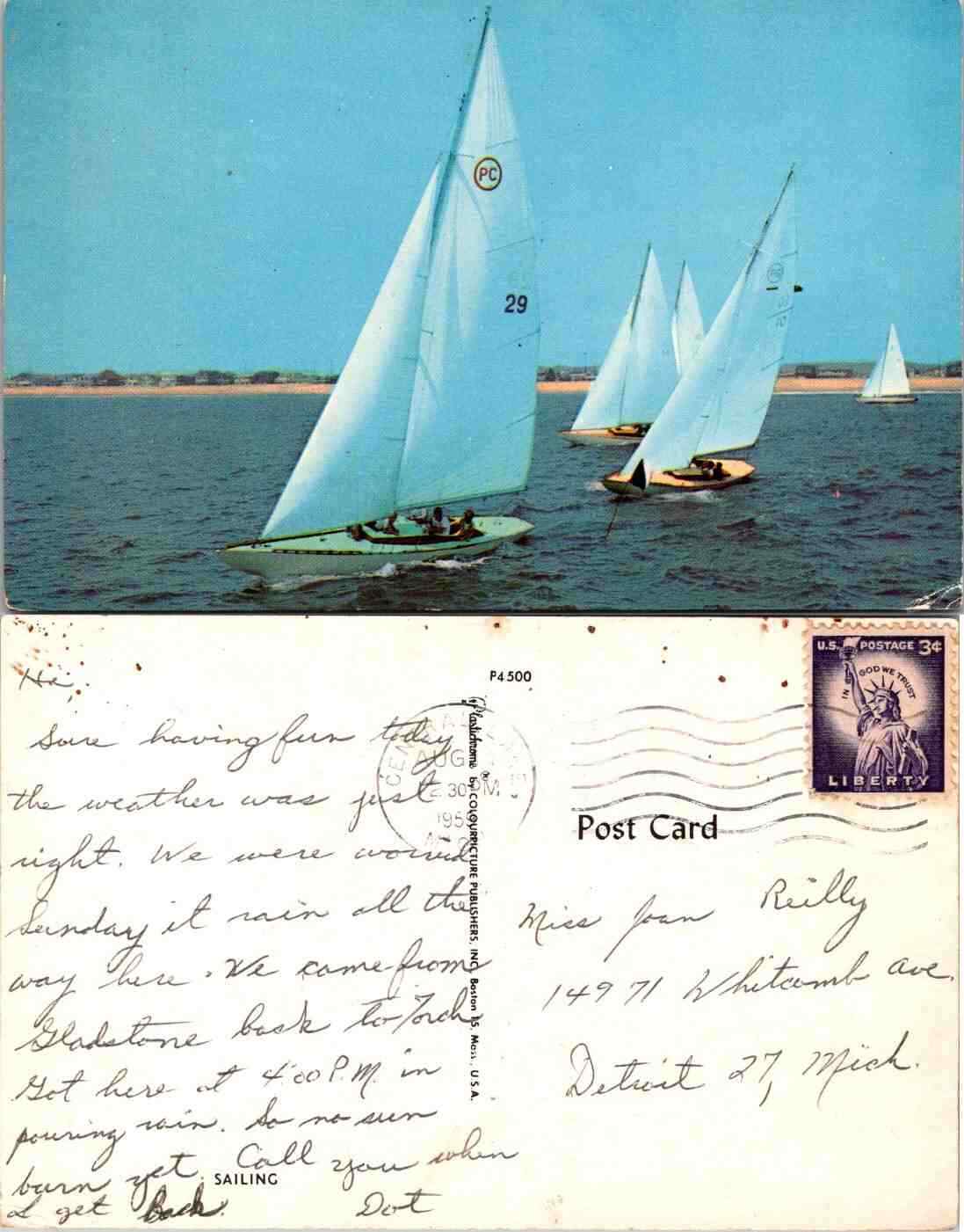 Vintage Postcard - Sailing Boats