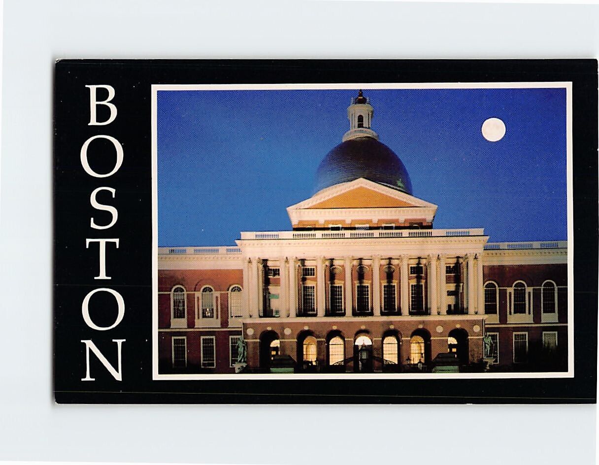 Postcard State House at Twilight, Boston Massachusetts USA