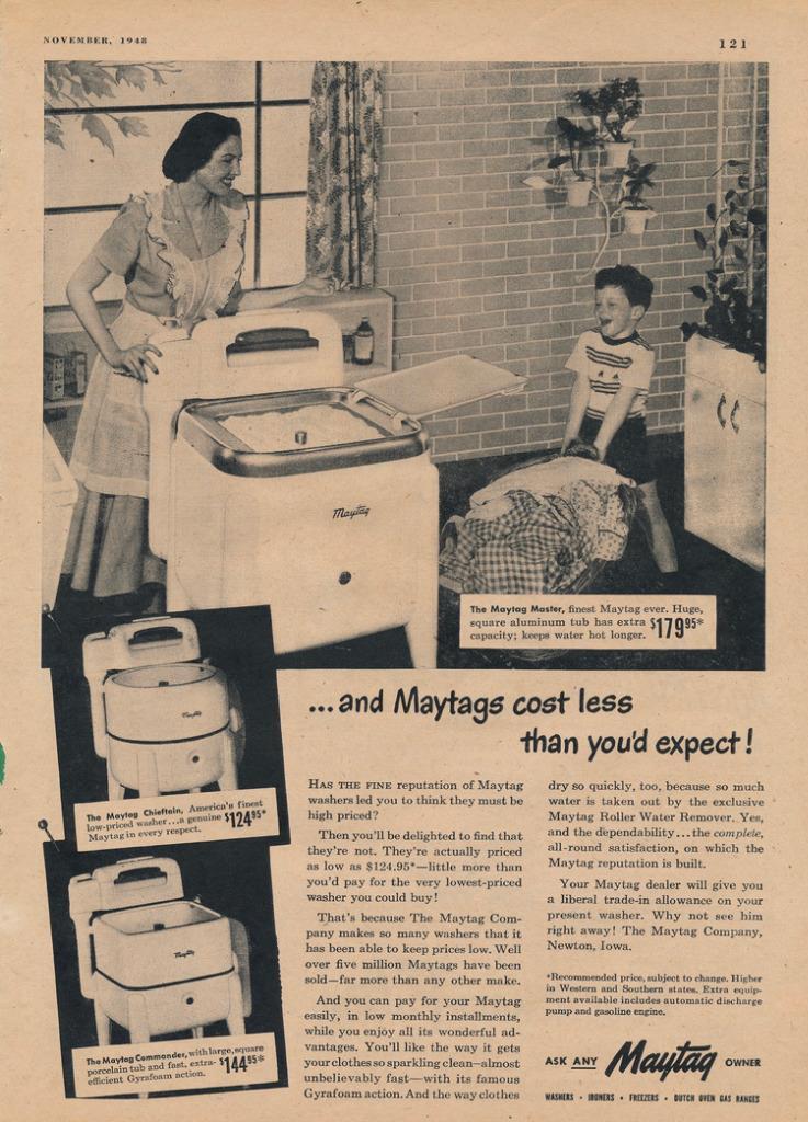 Magazine Ad - 1948 - Maytag Washing Machines