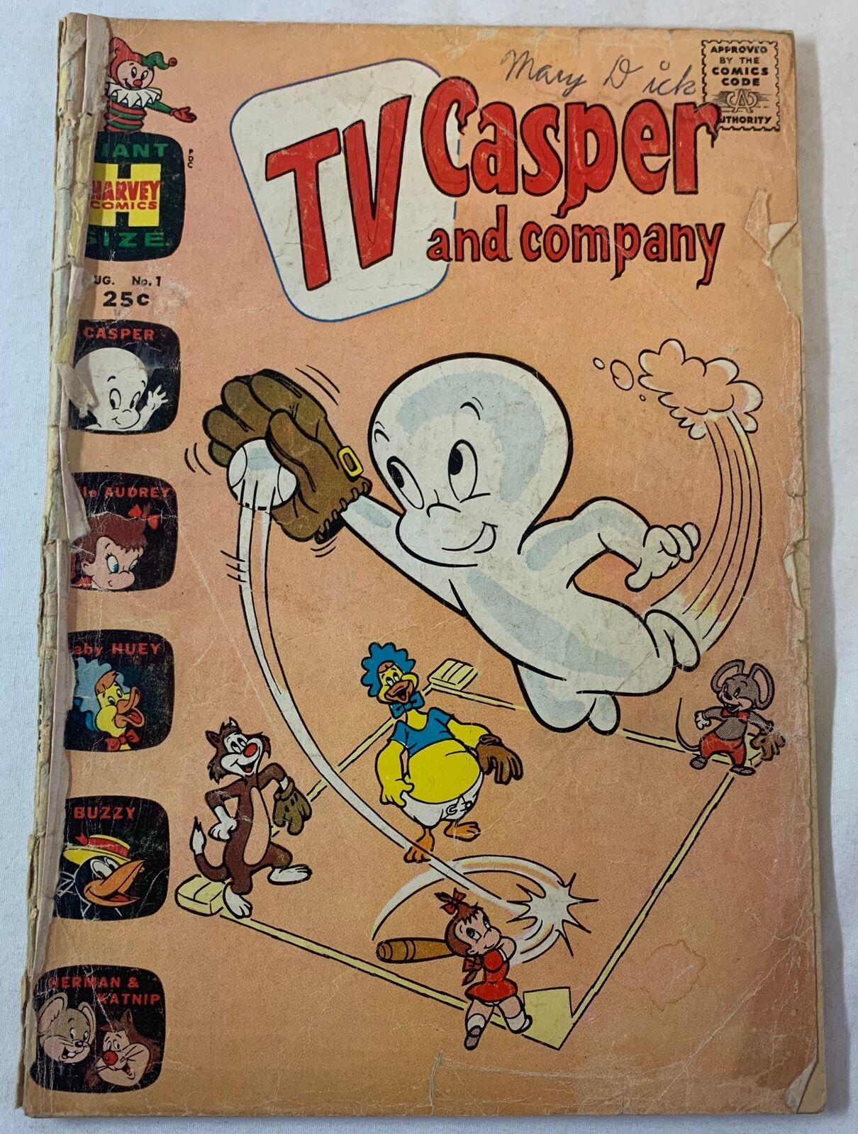 1963 Harvey TV CASPER AND COMPANY #1 ~ low grade, front cover detached