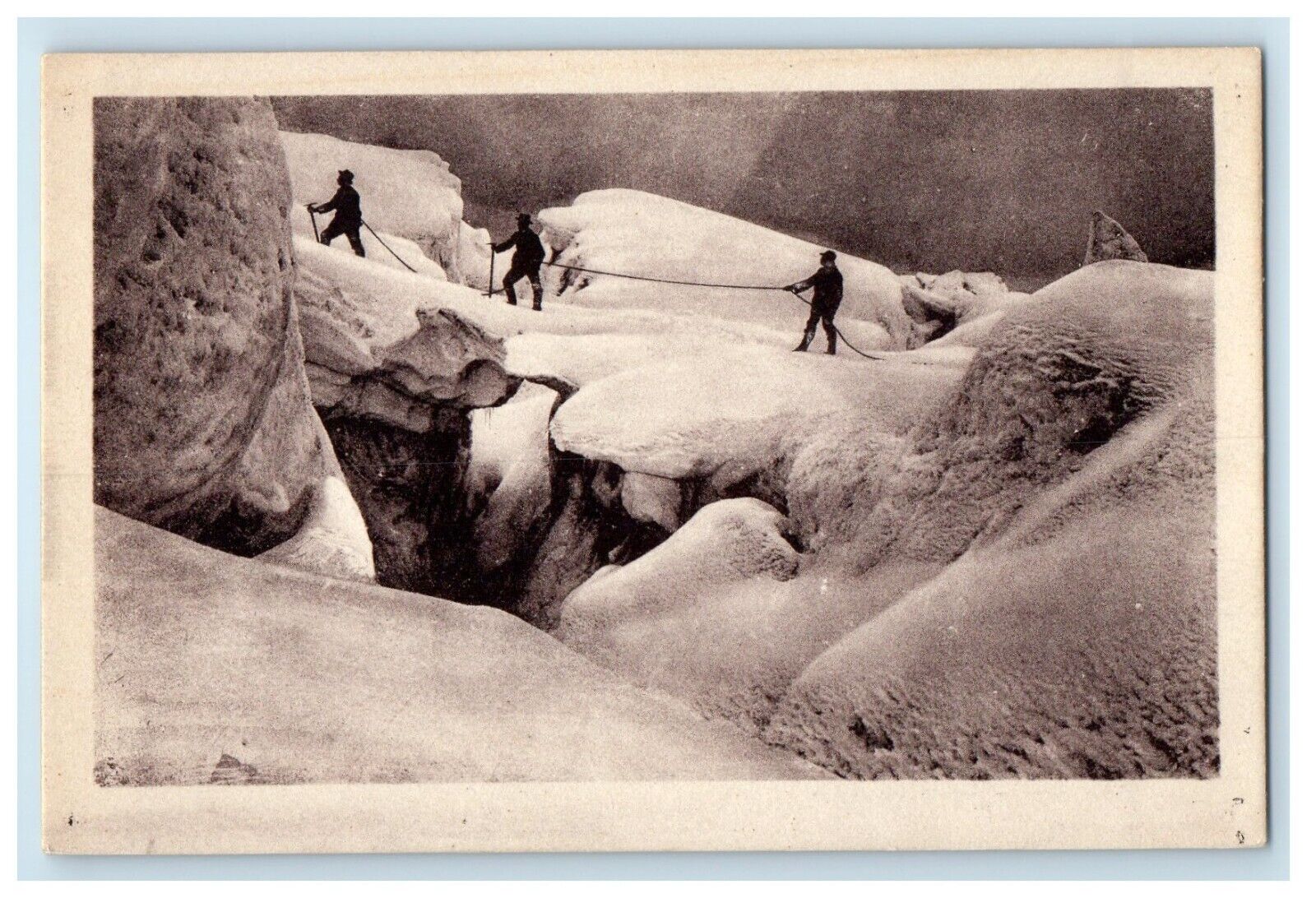 Chamonix Ascension Au Mont Blanc Winter Snow Unposted Antique Postcard