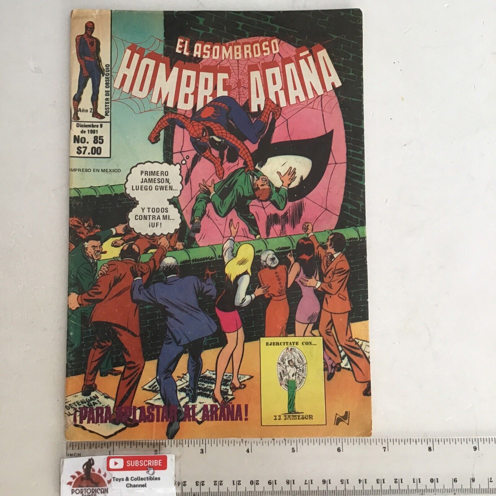 1981 SPANISH COMICS EL ASOMBROSO HOMBRE ARAÑA #85 JAMESON GWEN NOVEDADES MEXICO