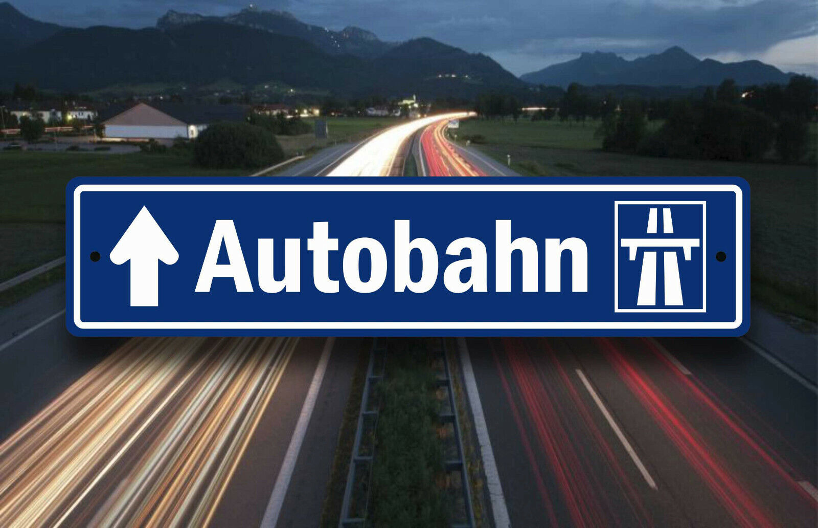 Autobahn Sign - German Highway Marker - Automobilia Garage Decor - European Art