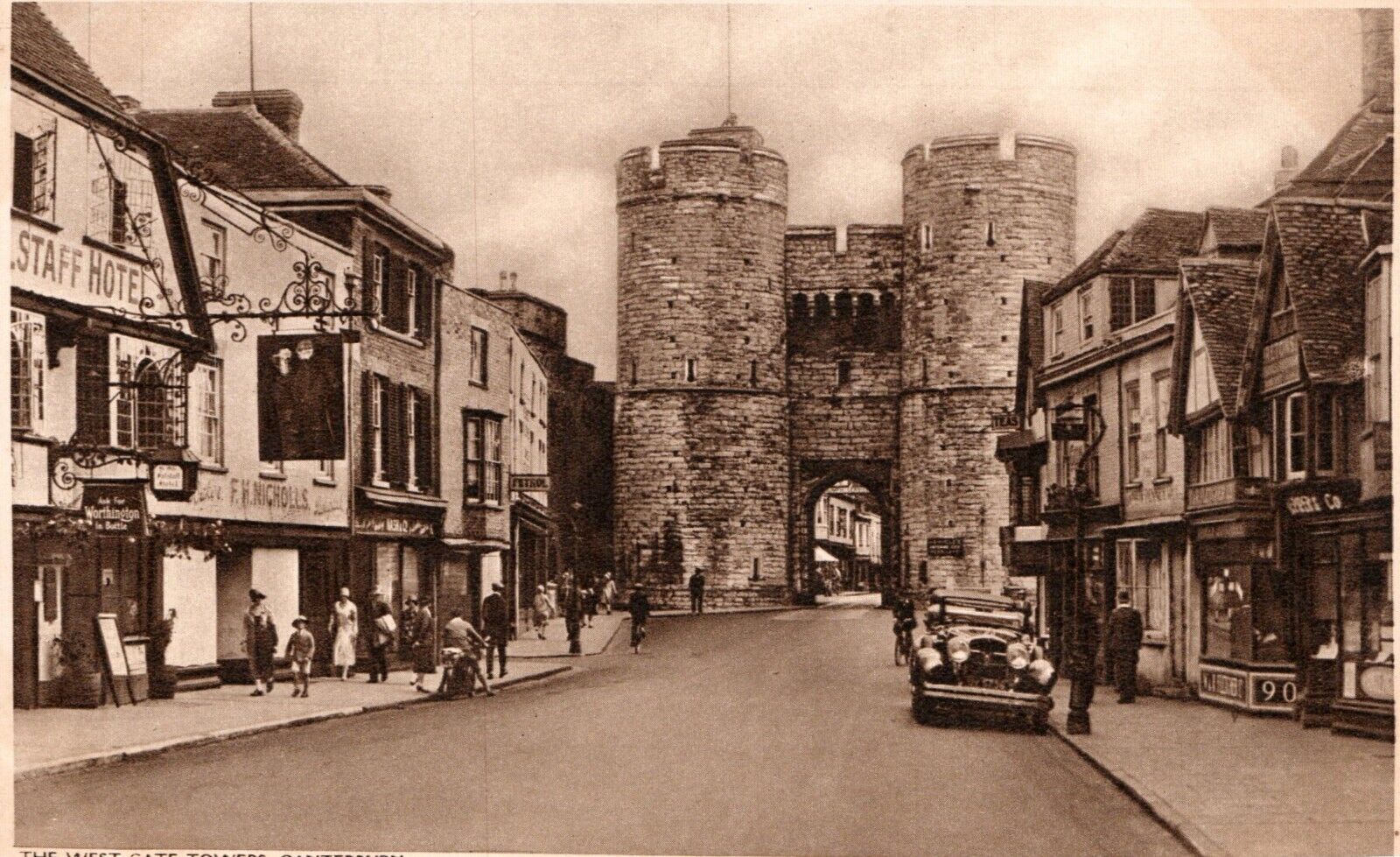 Postcard The West Gate Towers Canterbury Kent England UK