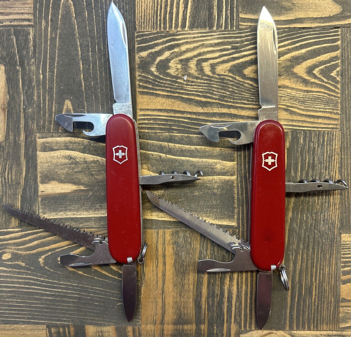 Lot Of 2 Victorinox Camper 91mm Swiss Army Knife Red
