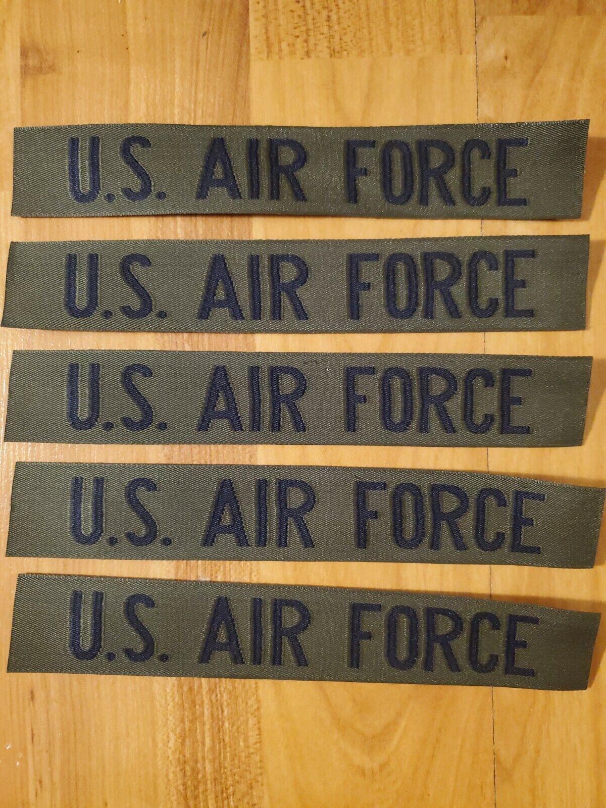 5 USAF Patch US Air Force Green Name Tape Strip Quantity Of 5 New