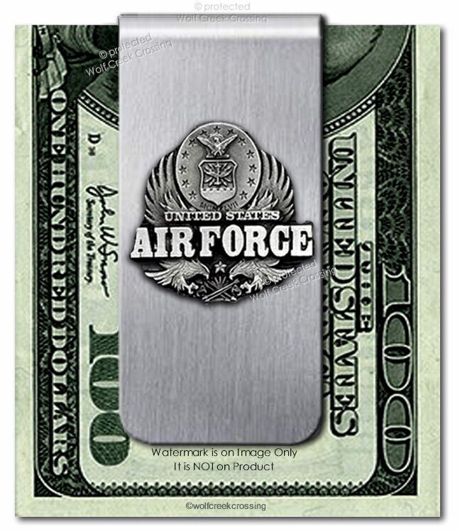 US AIR FORCE TRIBUTE MONEY CLIP USAF MILITARY AVIATION AIRMAN GIFT  #p\'