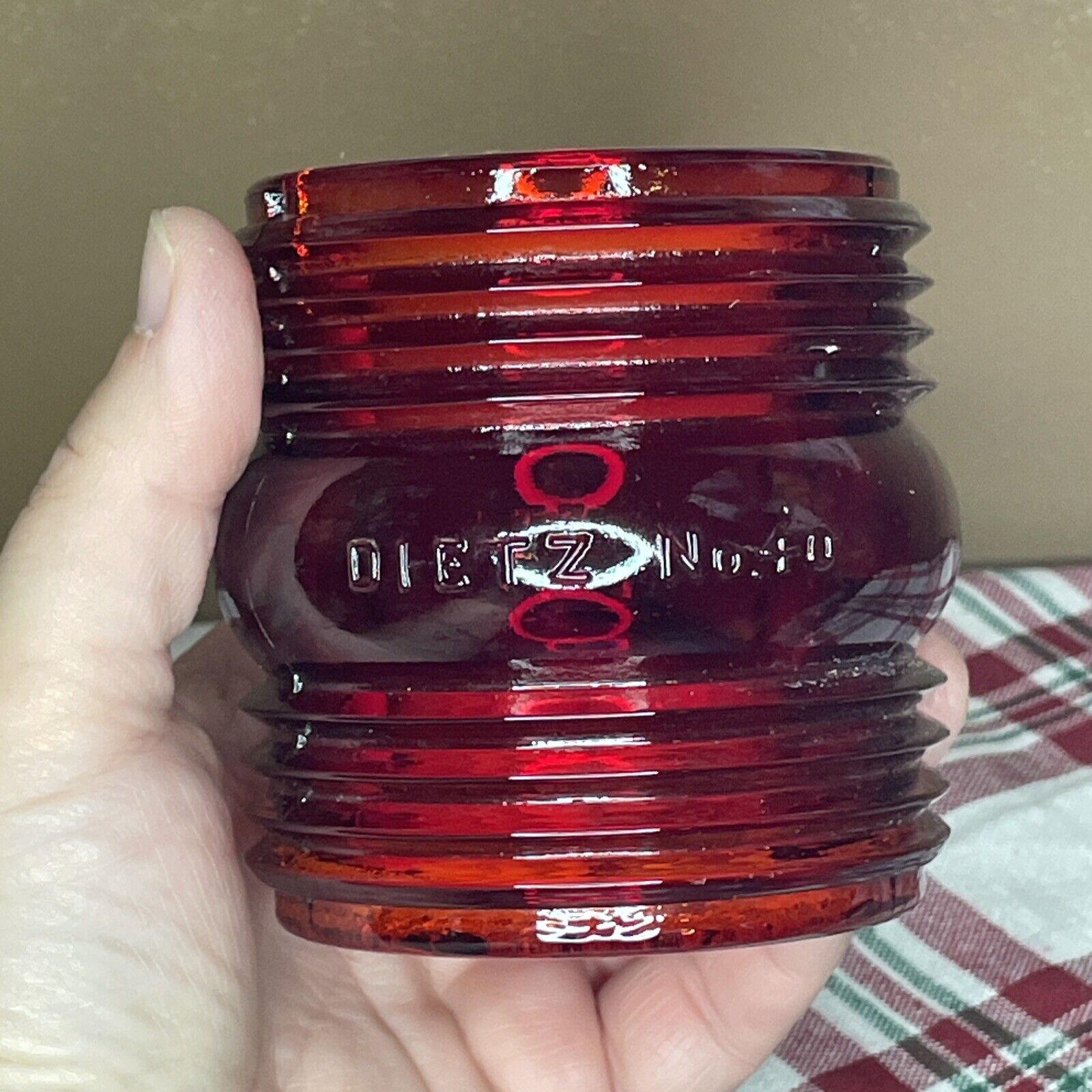 vintage Dietz no.40 traffic gard red oil lantern globe