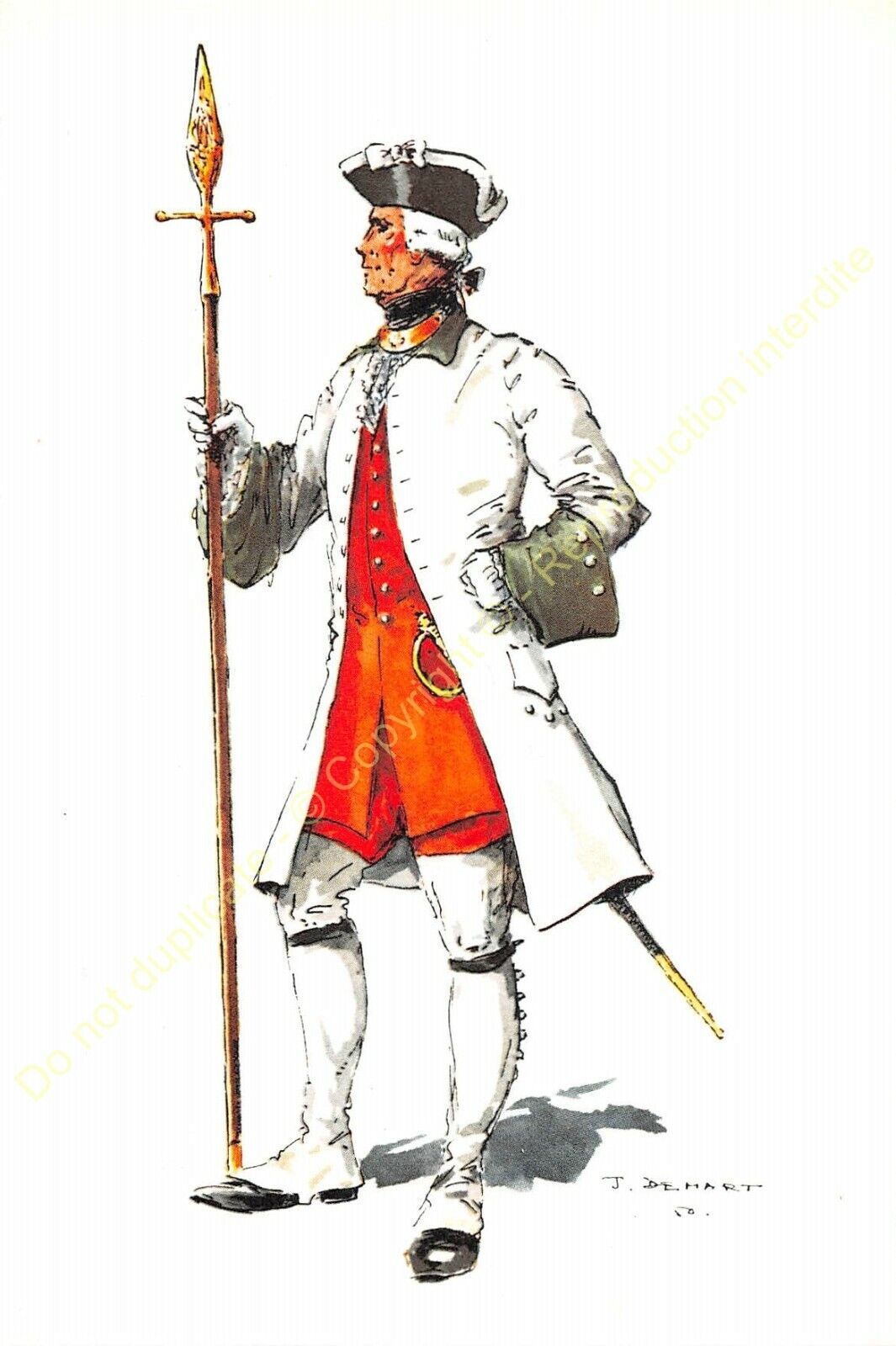 ILLUSTRATION J. DEMART MILITARIA Belgium Boufflers Regiment 1744