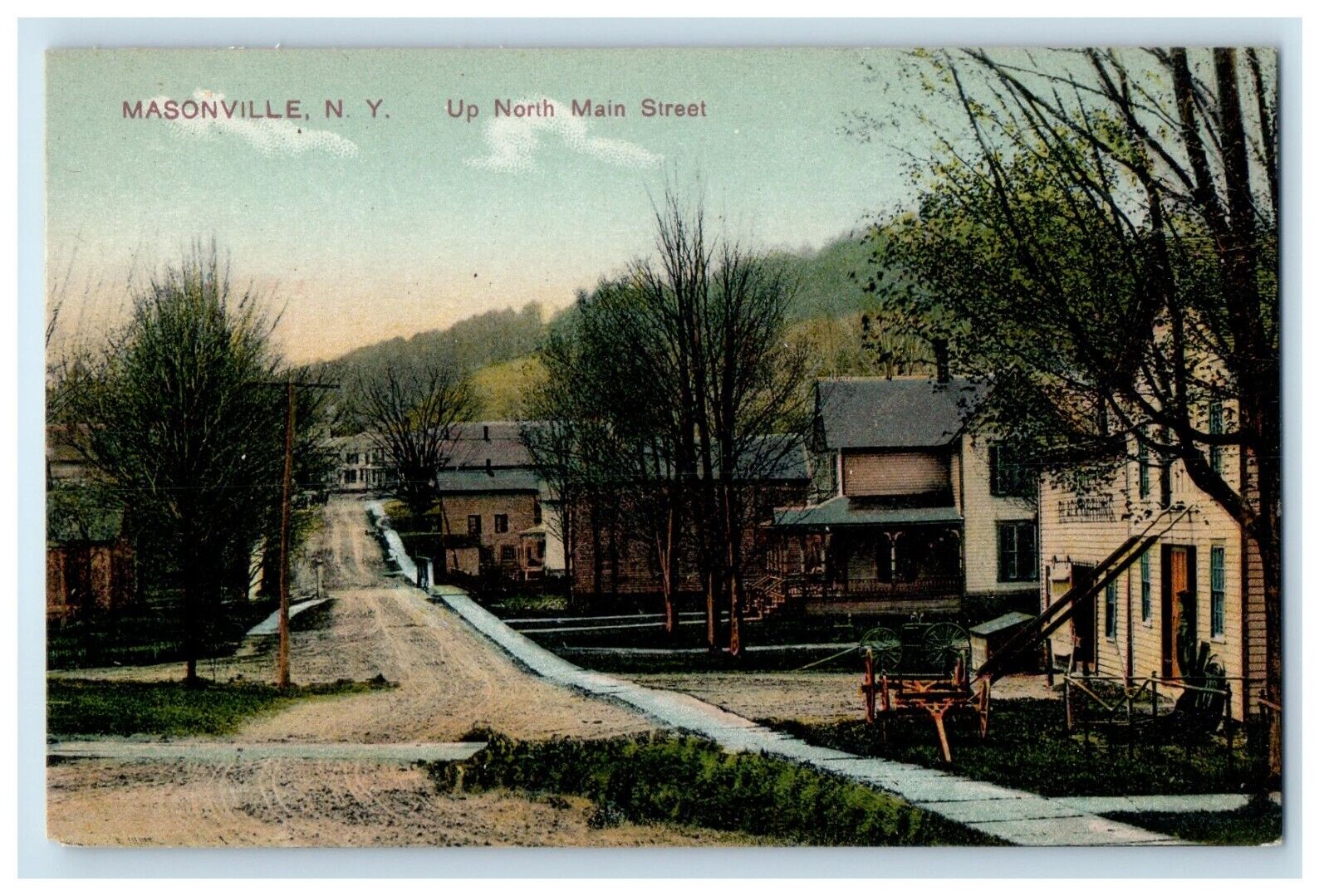 c1910\'s Up North Main Street Masonville New York NY Unposted Antique Postcard