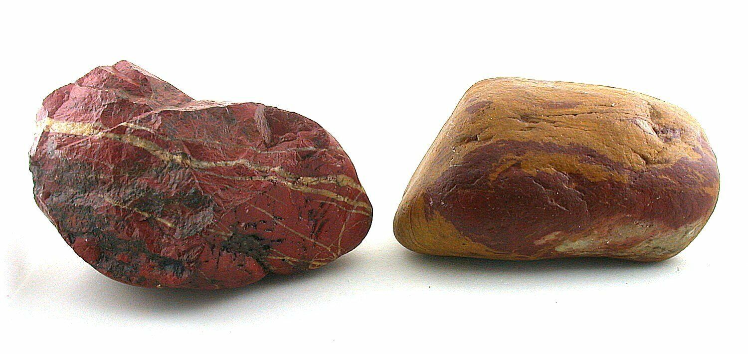 2 Pound 3.1 Oz 996 Gram Red Gold Banded Jasper Cabochon Alluvial Rough EBS8362