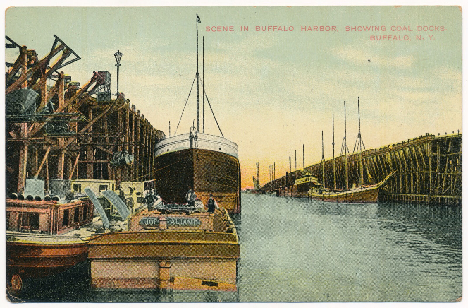 Scene in Buffalo Harbor showing Coal Docks, Buffalo, New York 1909