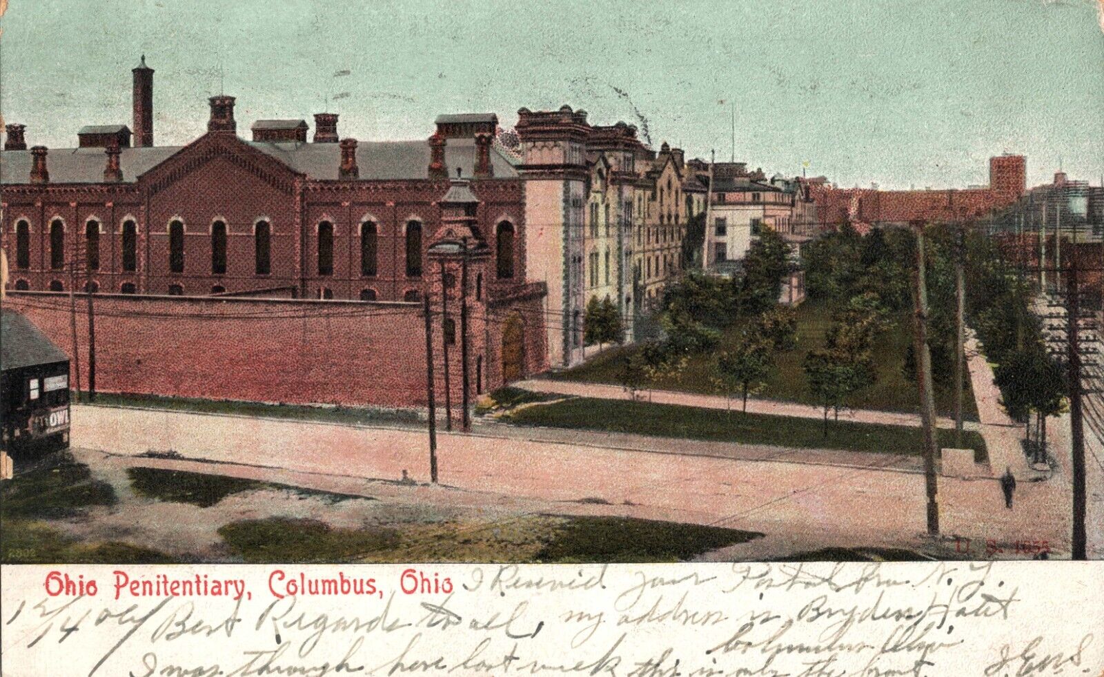 Ohio Penitentiary Columbus Ohio Arena District Vintage 1906 Postcard