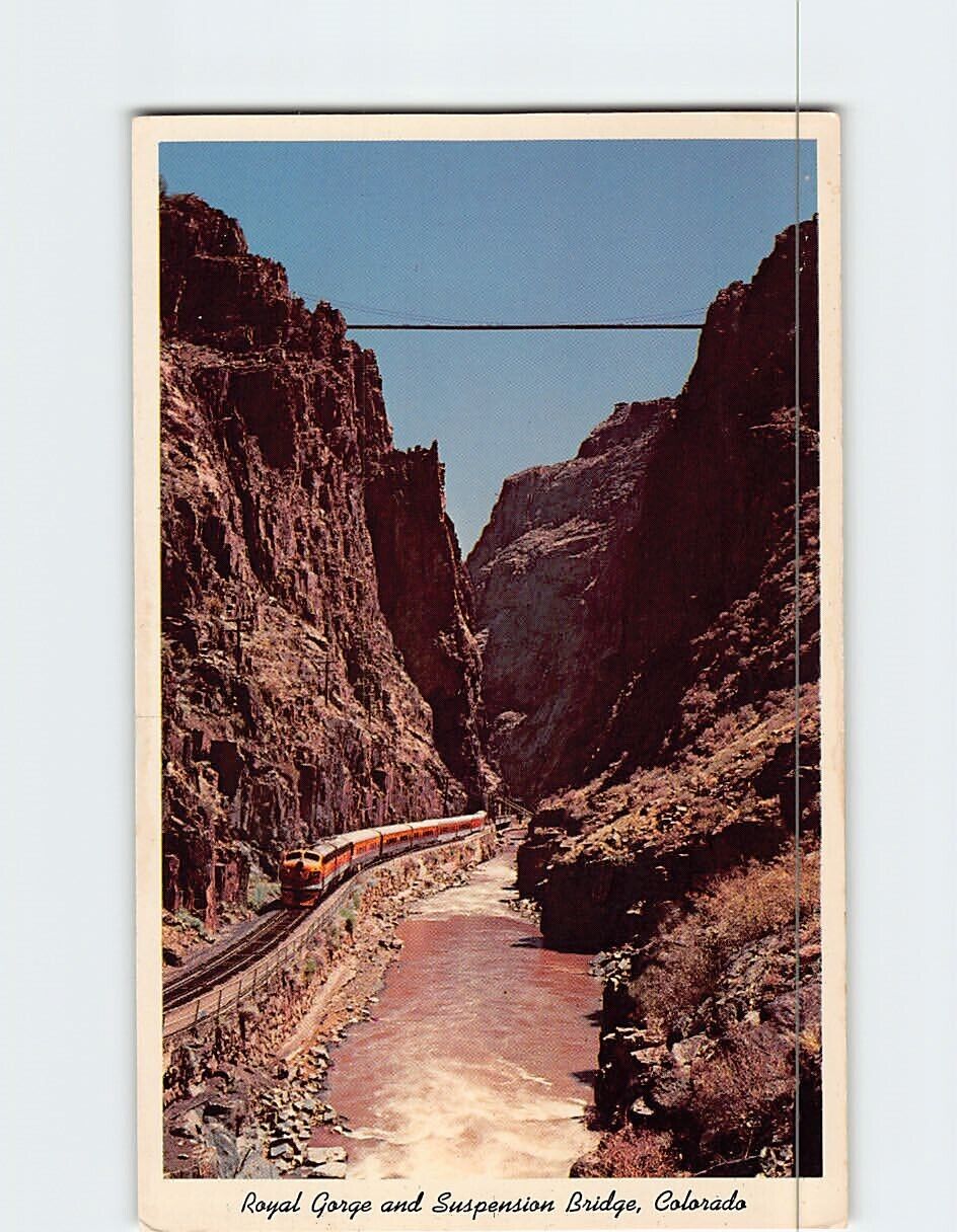 Postcard Royal Gorge and Suspension Bridge Colorado USA