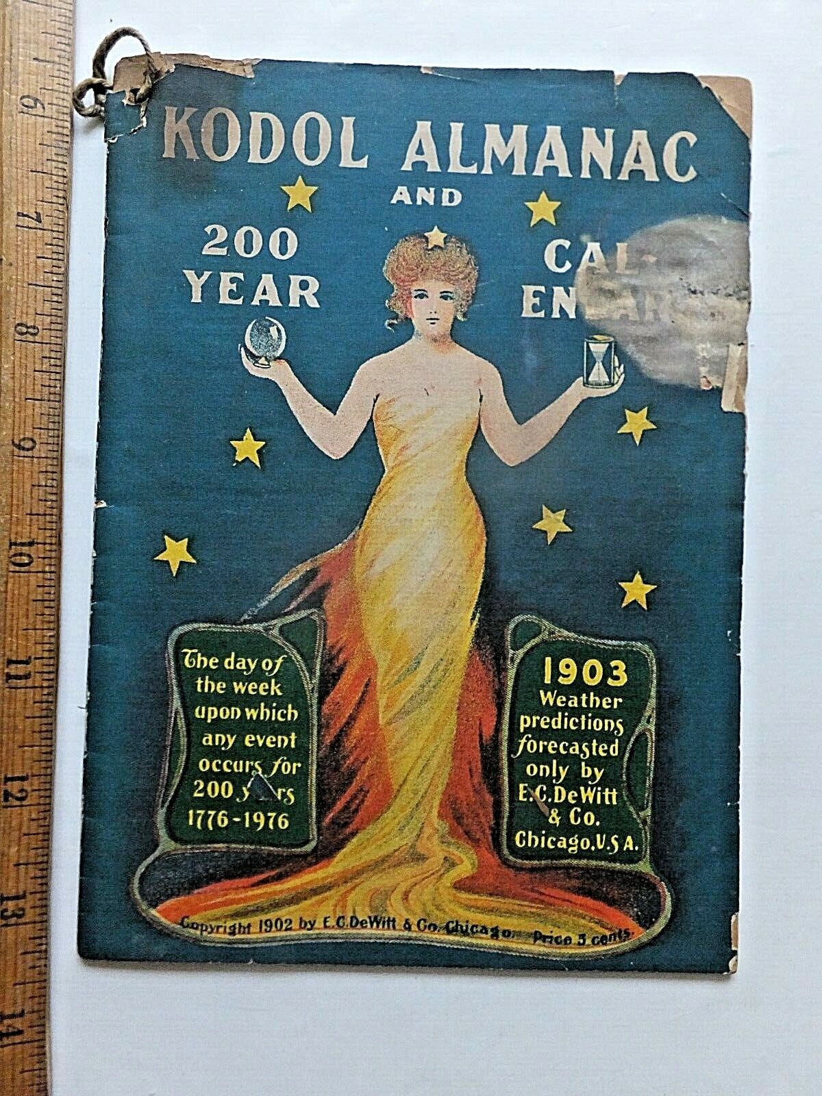 1902 Kodol Almanac and 200 Year Calendar. 1903 Weather Predictions. 32 pages. 
