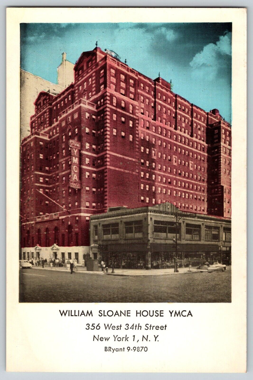 Postcard William Sloane House YMCA - New York New York