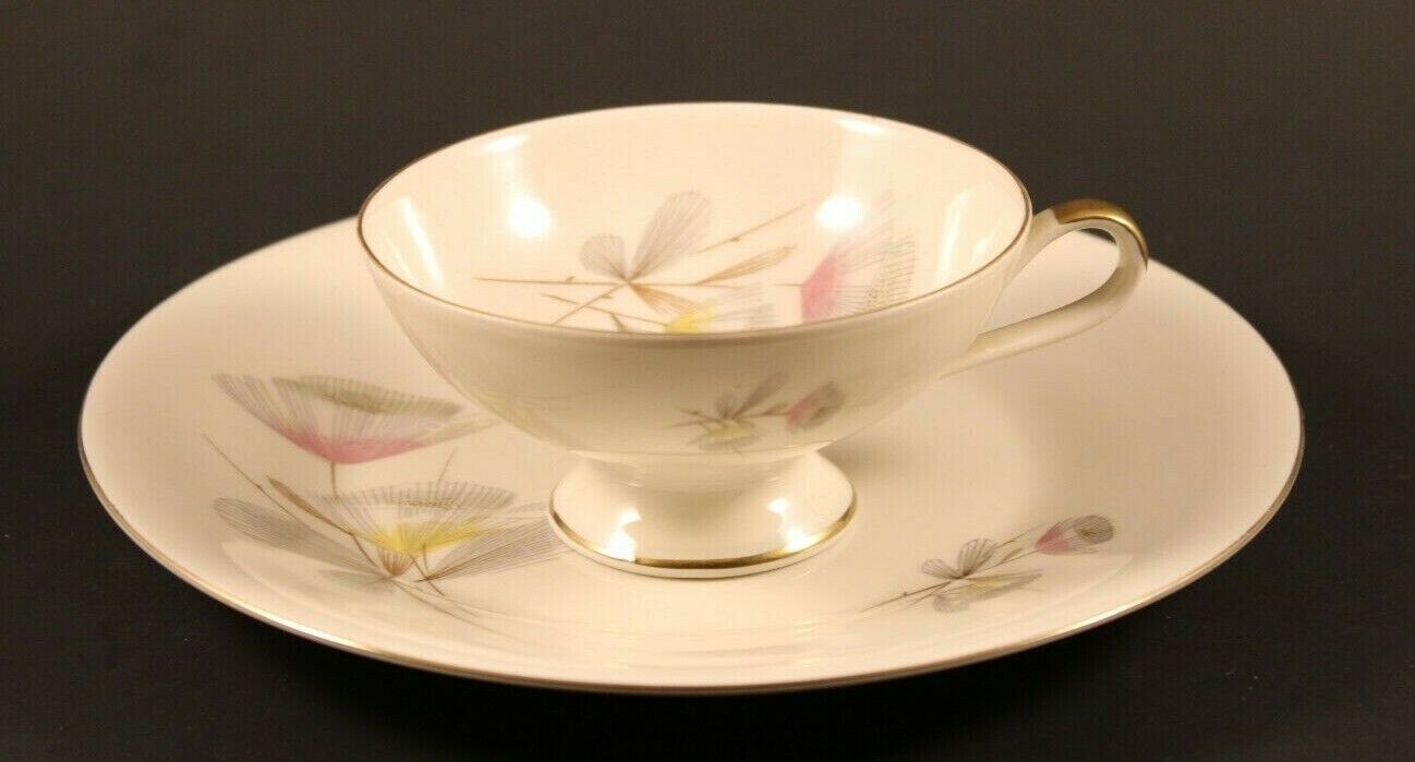 Vintage Hertel Jacob Bavaria Germany Porcelain China Tea Cup & Snack Plate Set