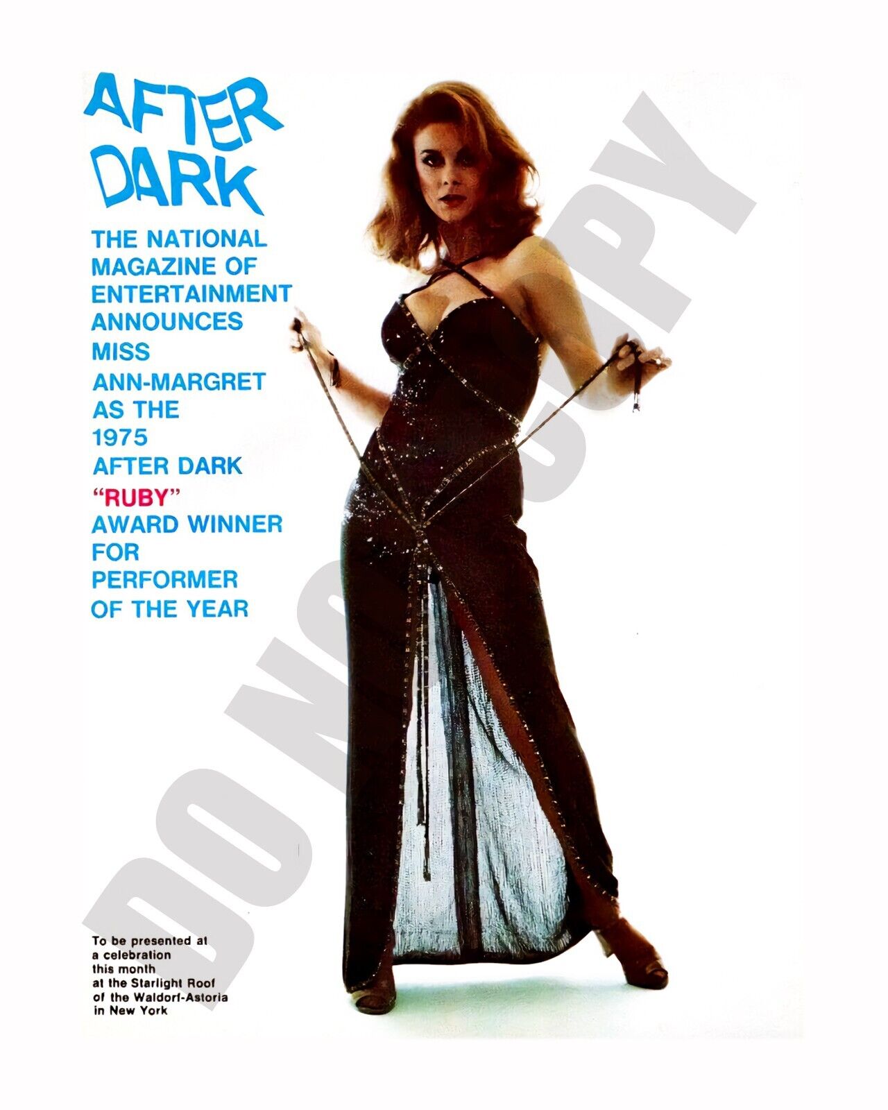 1975 Ann-Margret National Magazine Announcement After Dark Ruby Award 8x10 Photo