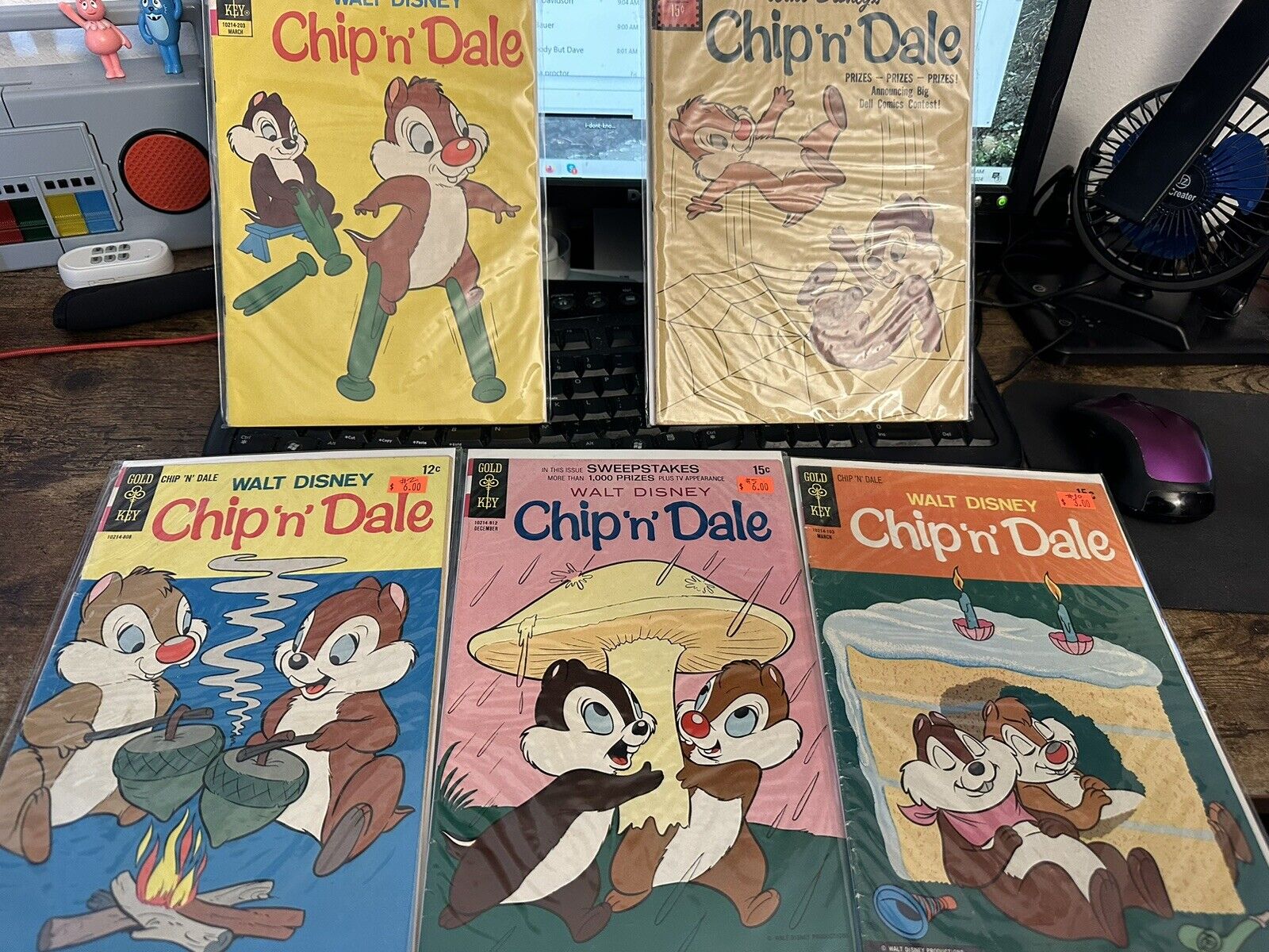 Vintage Walt Disney Chip \'n\' Dale Gold Key Comic Lot #2, 5, 10, 14, And Dell 26
