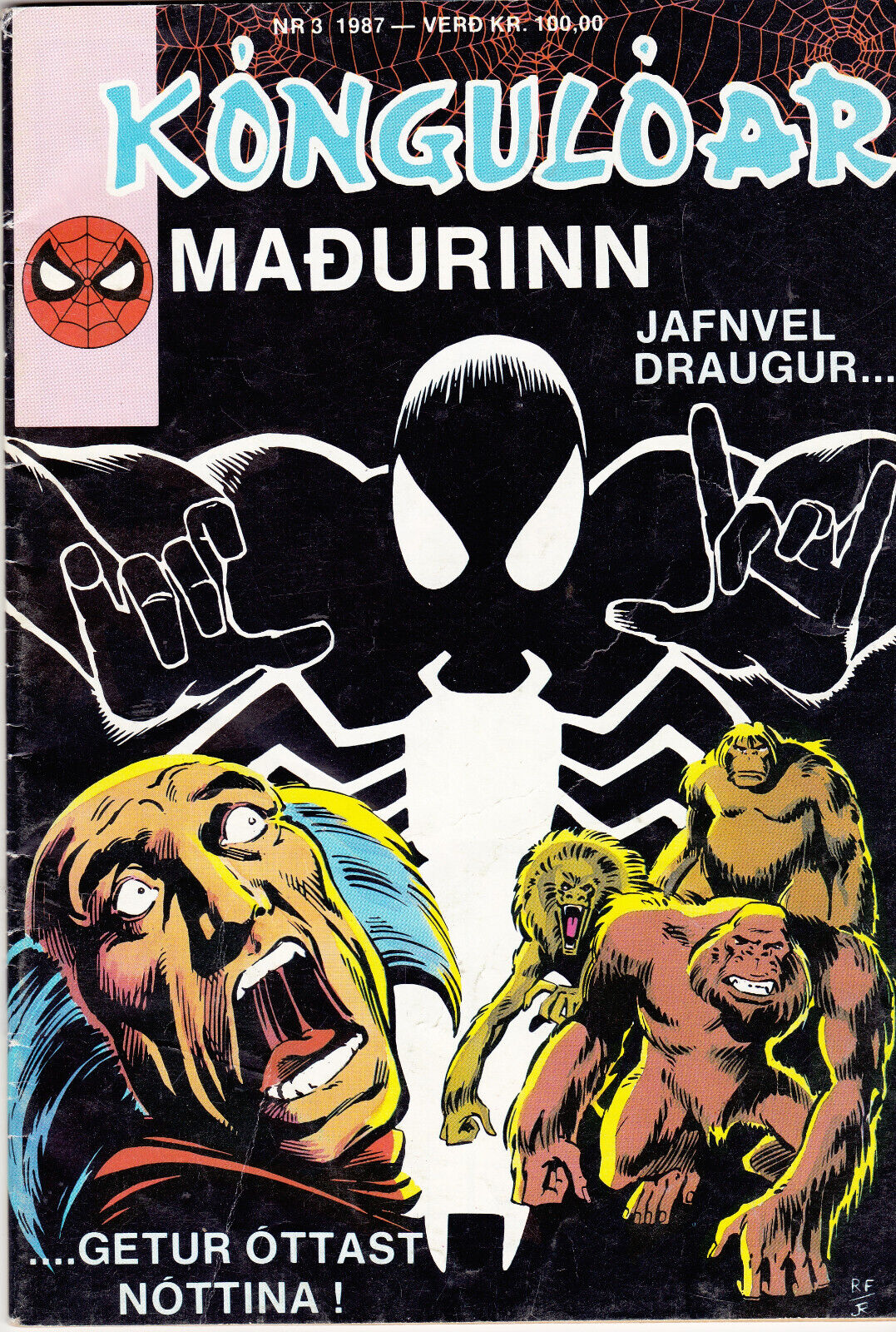 Spider-Man / Kóngulóarmaðurinn  #3  (1987) in Icelandic   1st Black Fox