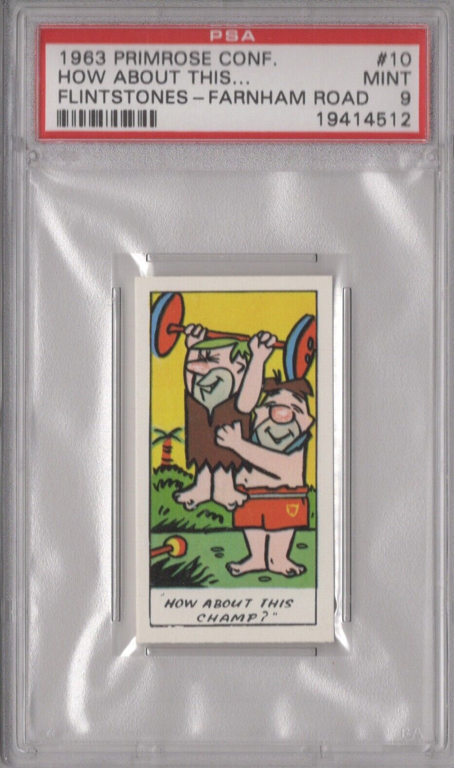 The Flintstones 1963 Primrose Confectionery PSA 9 Graded Card Barney Champ #10