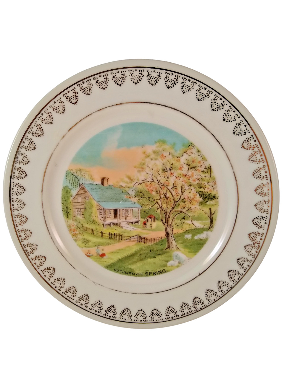 Currier and Ives Decorative Plate - Spring -  1982 Limited Edition