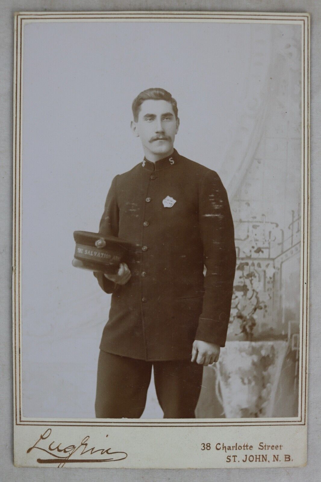 Antique Salvation Army Officer Uniform Cabinet Card Photograph New Brunswick CA