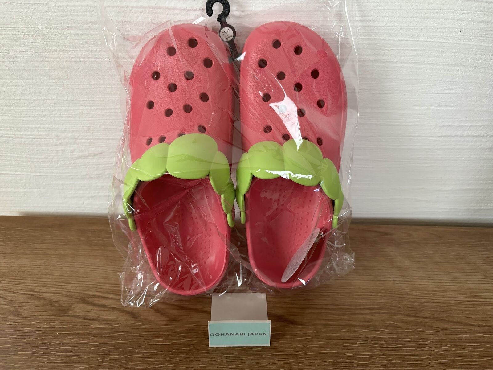 Strawberry sandals Pink W size US6-7 23-24cm M kawaii crocs replica Slippers NEW