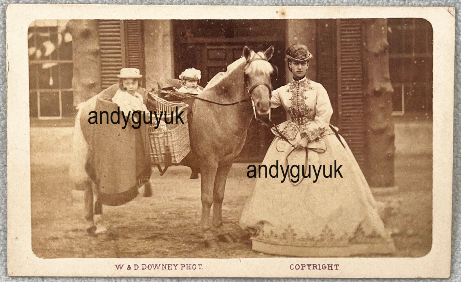 CDV PRINCESS ALEXANDRA ROYAL ROYALTY HORSE PRINCES ANTIQUE PHOTO DOWNEY