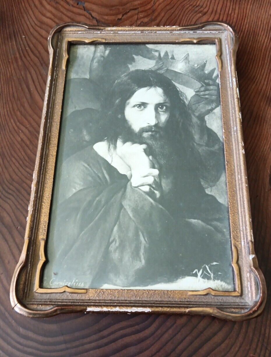 The Temptation of Christ Georg Cornicelius Original Art Nouveau frame  6\