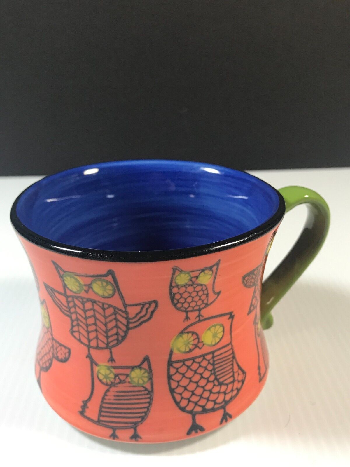 Pier 1 Vintage Ceramic Owl Mug Cup
