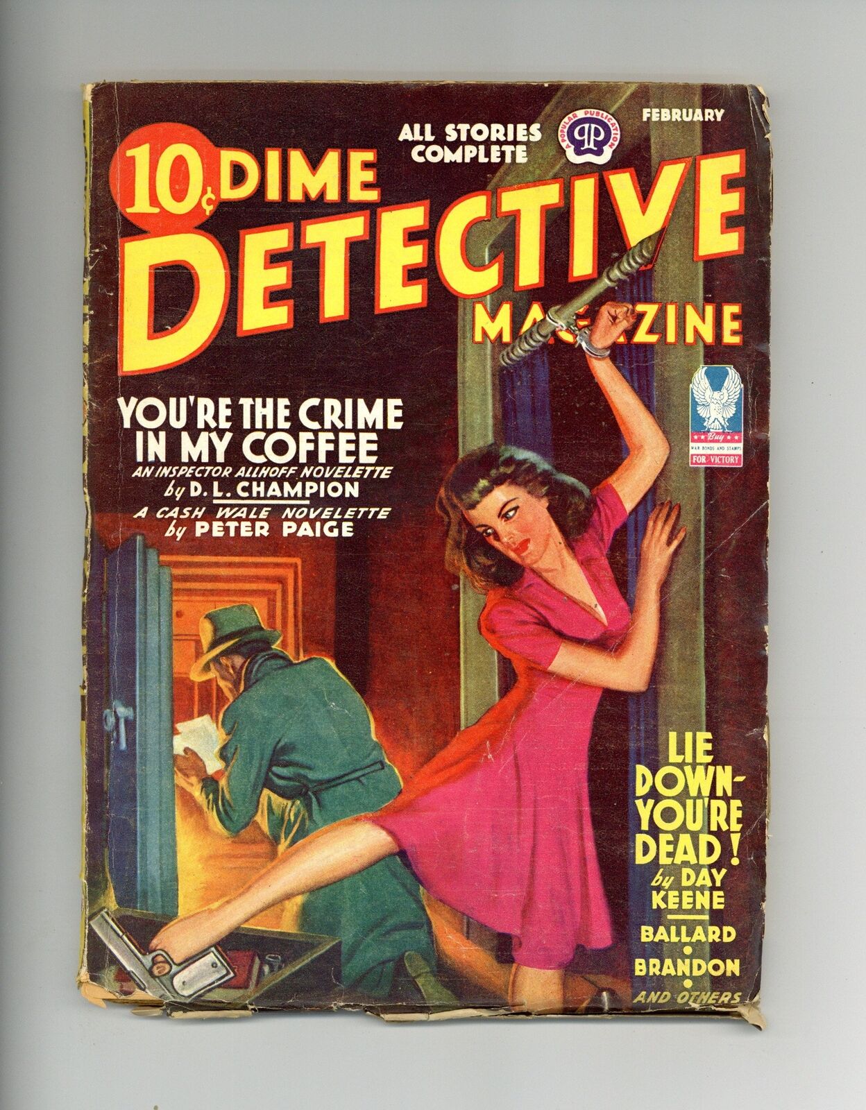 Dime Detective Magazine Pulp Feb 1943 Vol. 41 #3 VG