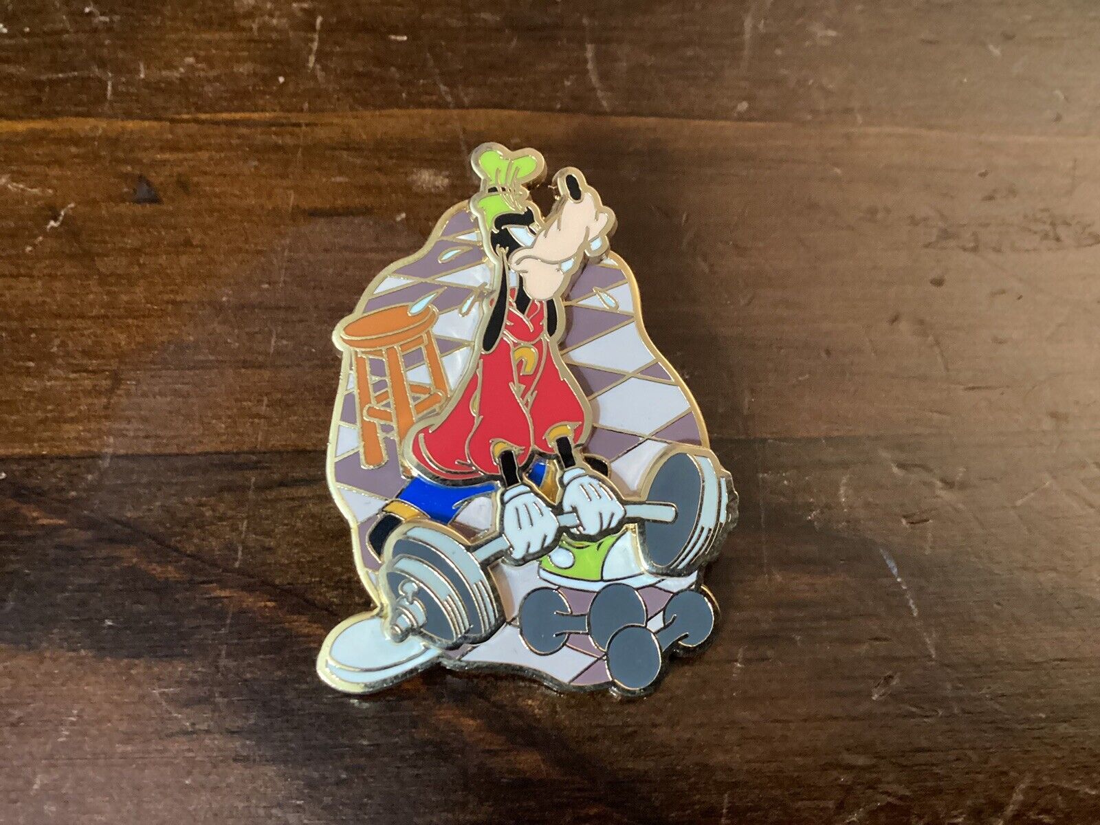 Disney Auctions PINS Of Goofy Lifting Weights Pin LE 250