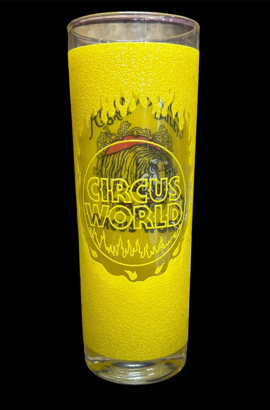 Vintage Rare Ringling Brothers & Barnum & Bailey Circus World Yellow Tall Glass 