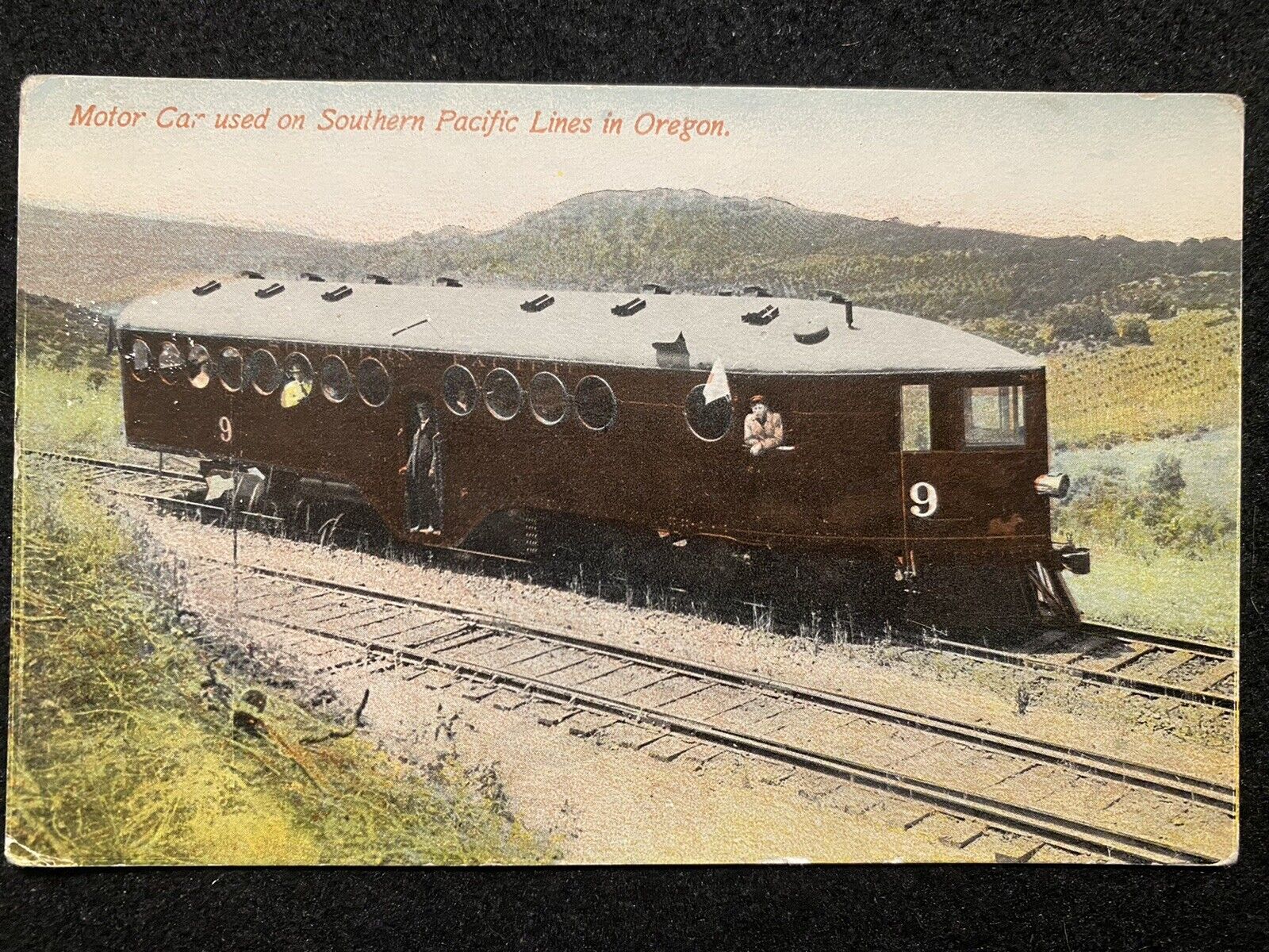Oregon OR Southern Pacific Railroad Train Car Antique Photo Postcard