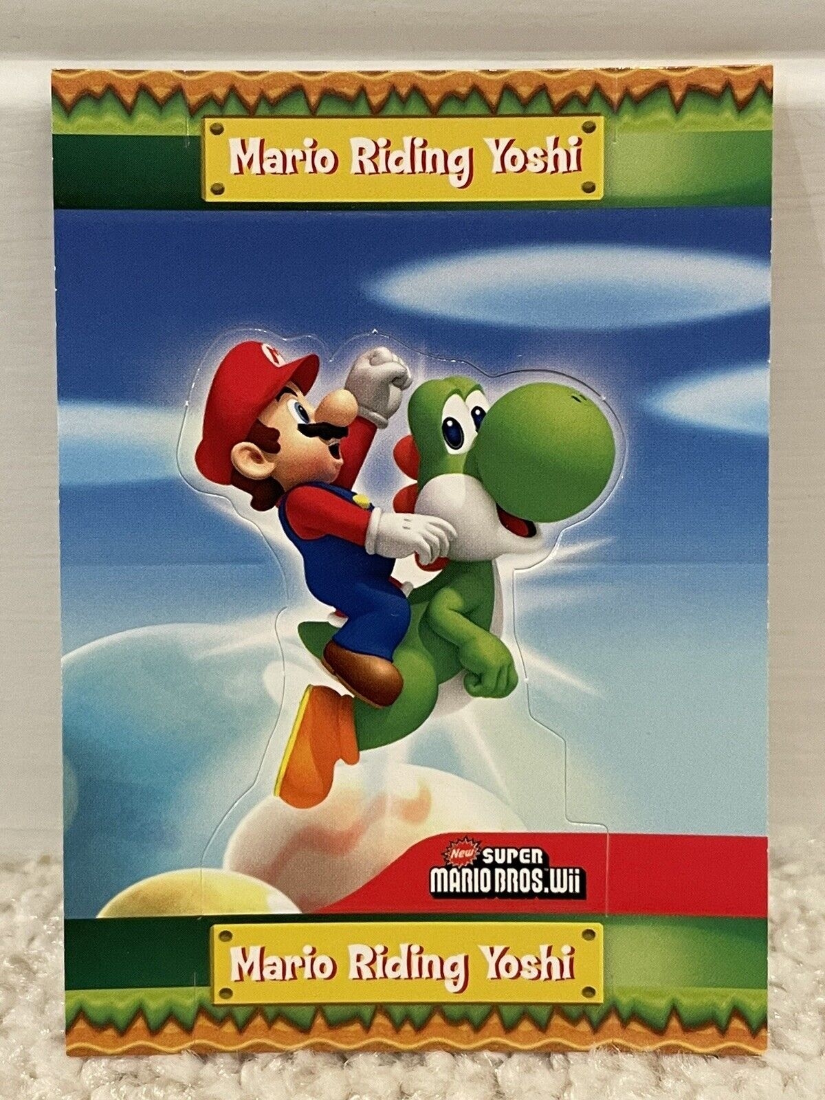 2010 Enterplay Super Mario Bros Wii Standee Mario Riding Yoshi #S5