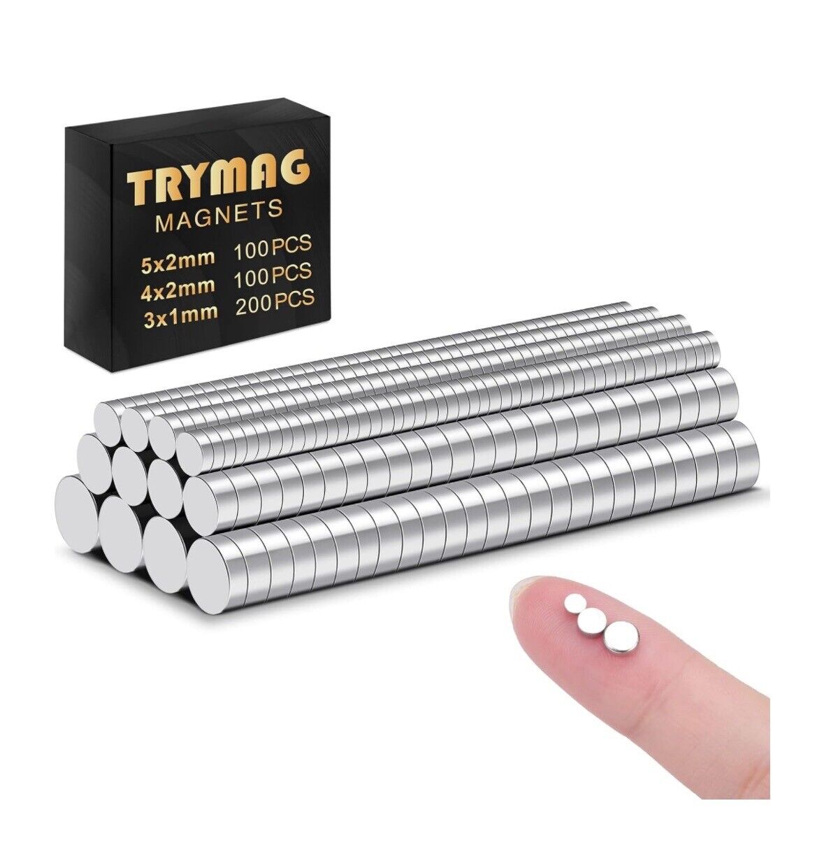 TRYMAG Small Magnets, 400Pcs Rare Earth Magnets, 3 Different Size Tiny Magnets