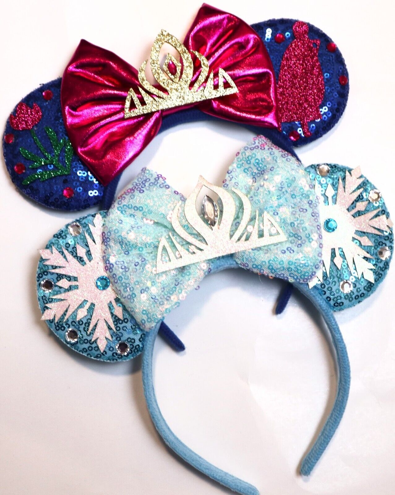 Set of 2 Elsa Anna Minnie Ears Snowflake Elsa Frozen Headband- Disney World