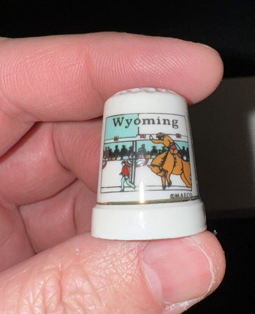Thimble-True to Life Vintage Wyoming State Thimble
