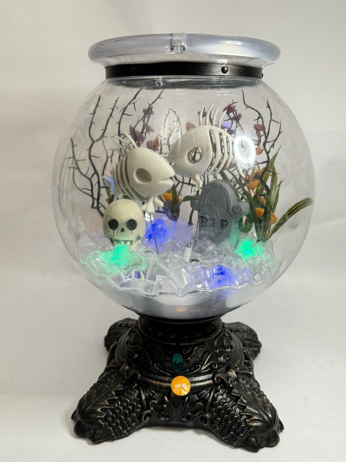 Hyde and Eek Boutique Halloween Animated Skeleton Fish Bowl Fishbowl