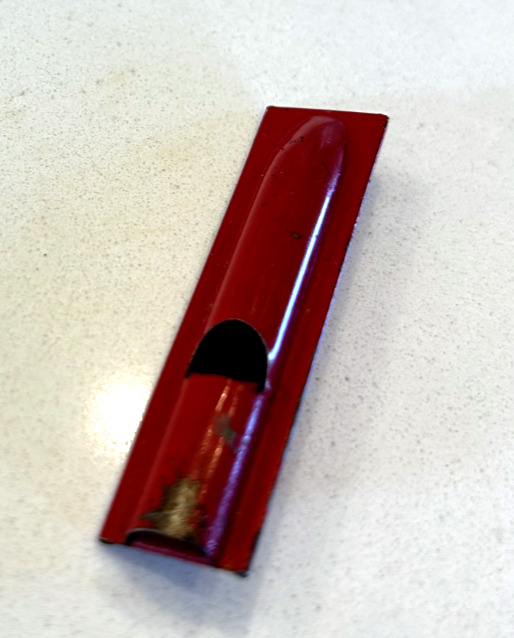 Vintage 50s 60s Cracker Jack Prize Premium RED Metal Whistle Single Tube