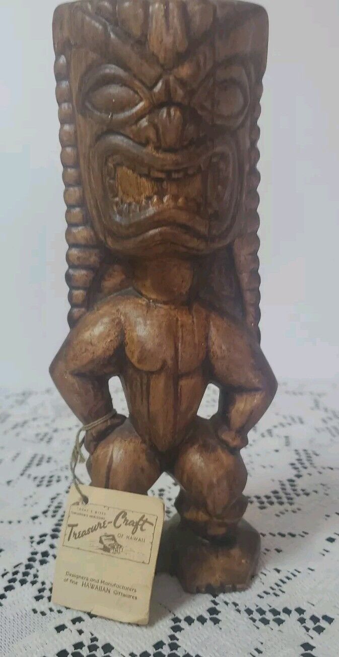 Vintage Treasure Craft Tiki Bar Decor Hawaii Idol Ceramic Figurine 9 1/4